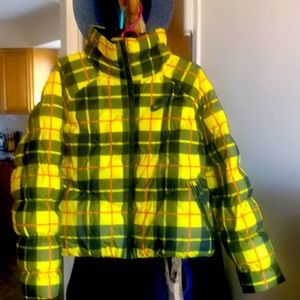 nike plaid puffer jacket
